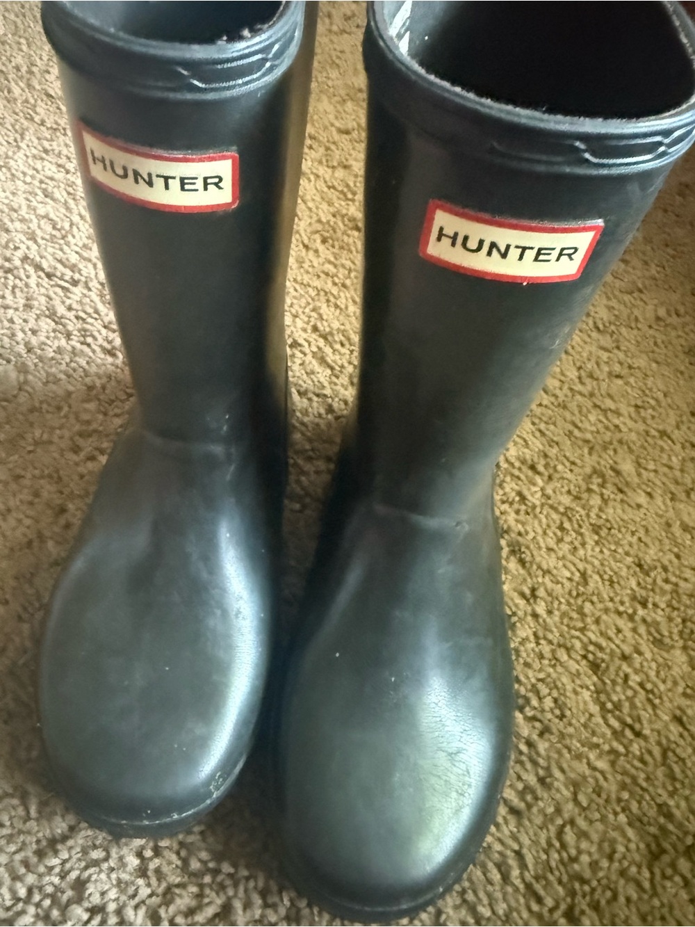 Hunter Kids Black Rain & Snow Boots with Logo